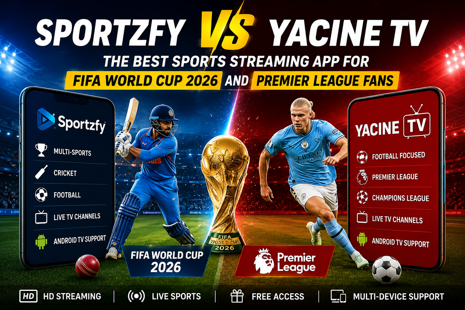 Sportzfy vs Yacine TV 1 Sportzfy vs Yacine TV