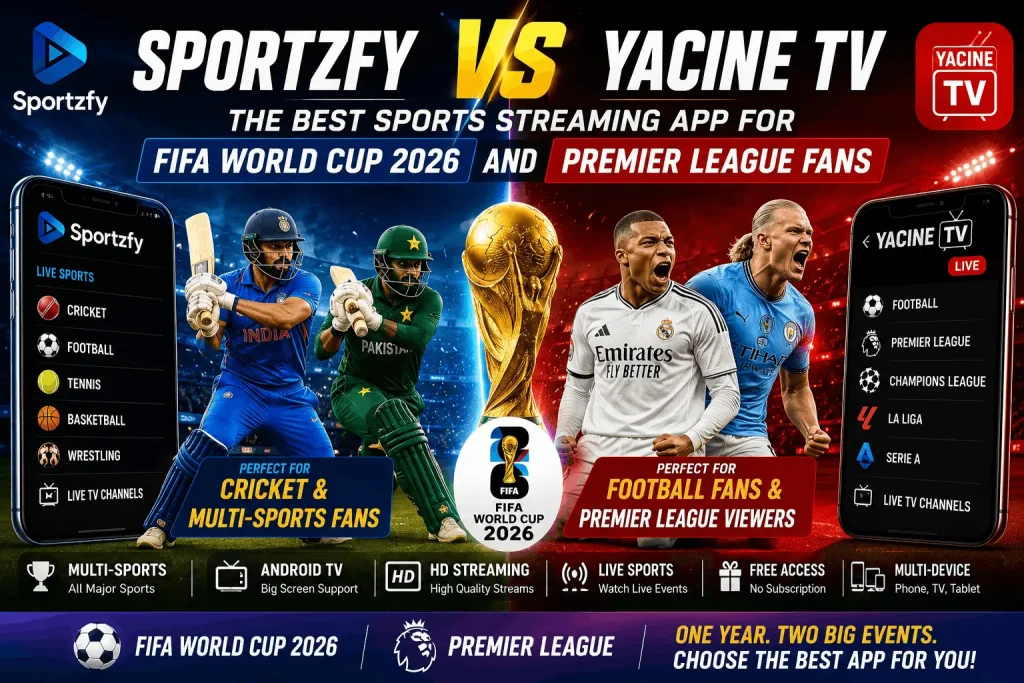 Sportzfy vs Yacine TV 2 Sportzfy Tv App